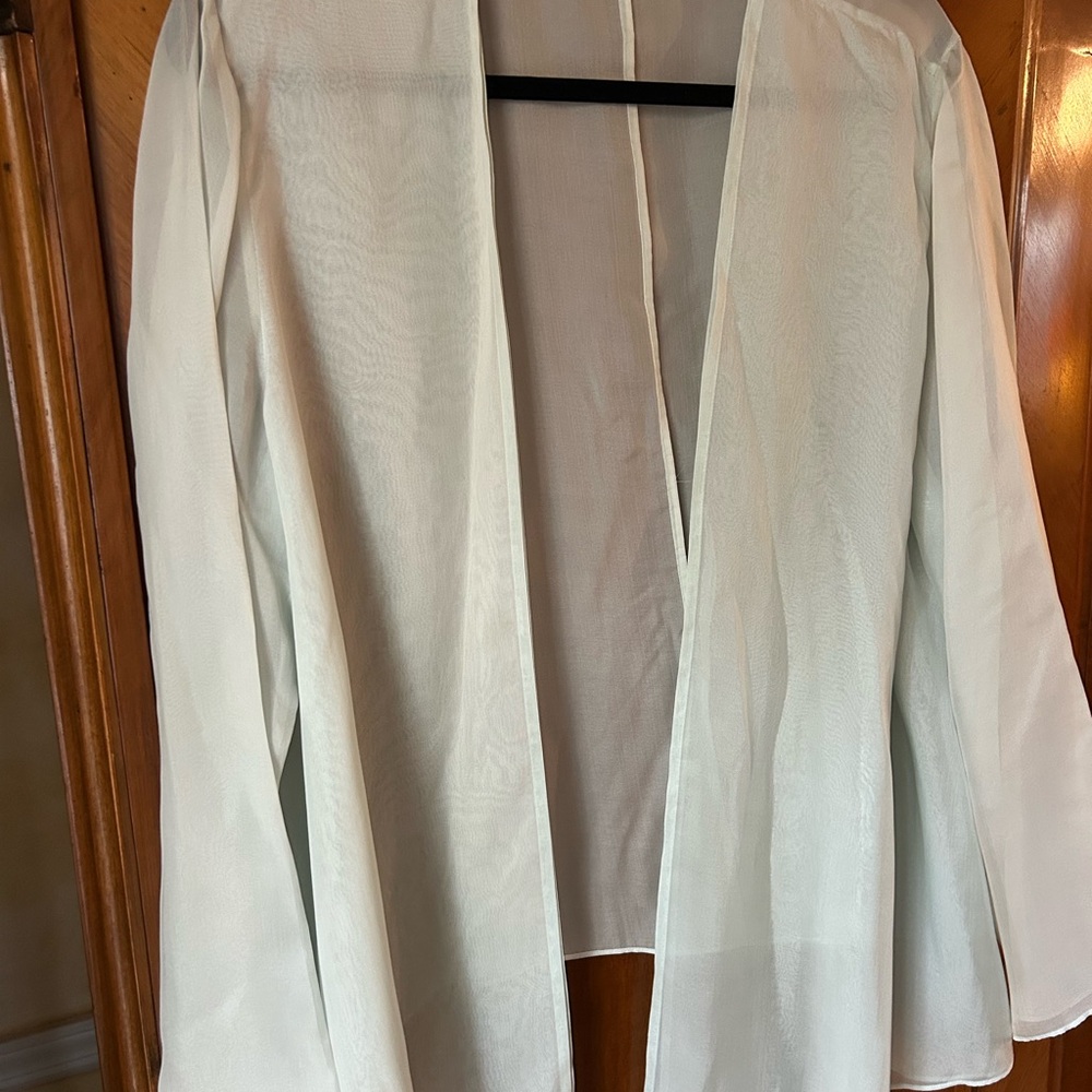Sheer White Open Cardigan